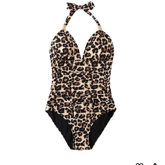 One Piece Swimsuit Women Solid Bathing Suit Halter Bodysuit, Size L, NWOT - Picture 1 of 10